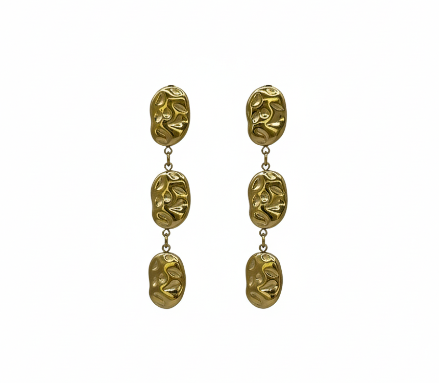 SARA Gold Coffee Bean Style Earrings