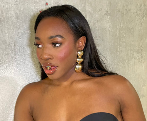 AYAH  Gold Oversized Statement Earrings